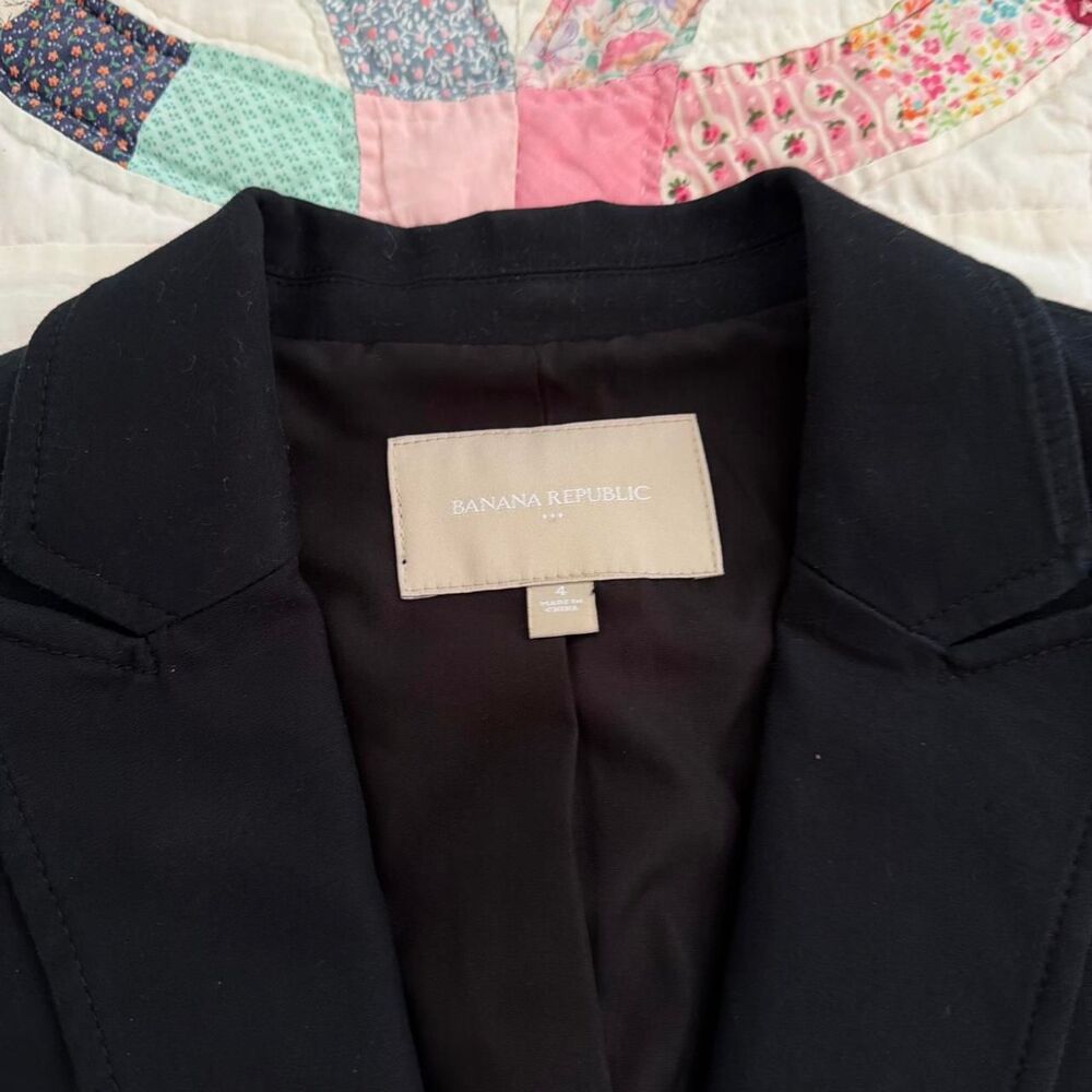 Black banana republic blazer cotton size 4 euc - Picture 3 of 6